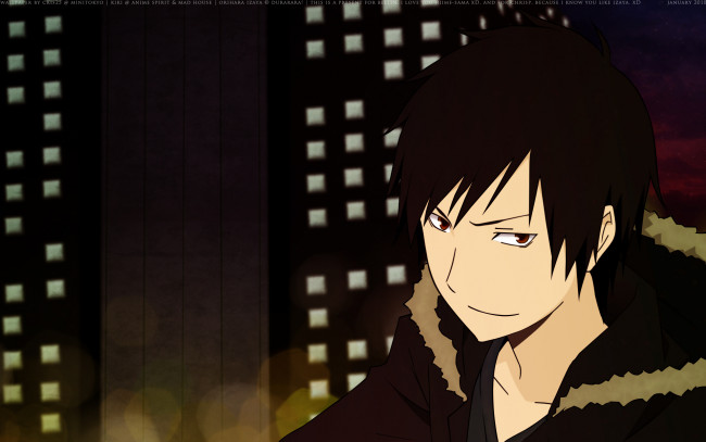 Обои картинки фото аниме, durarara, изая, орихара