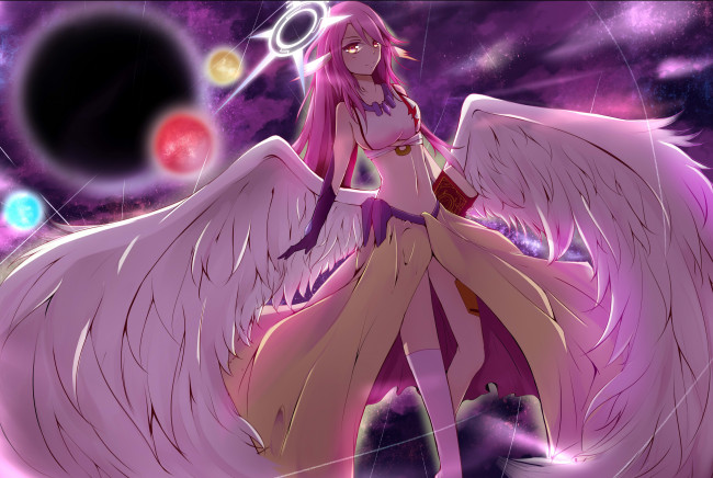 Обои картинки фото аниме, no game no life, no, game, life, jibril, tagme, artist, арт, девушка, ангел