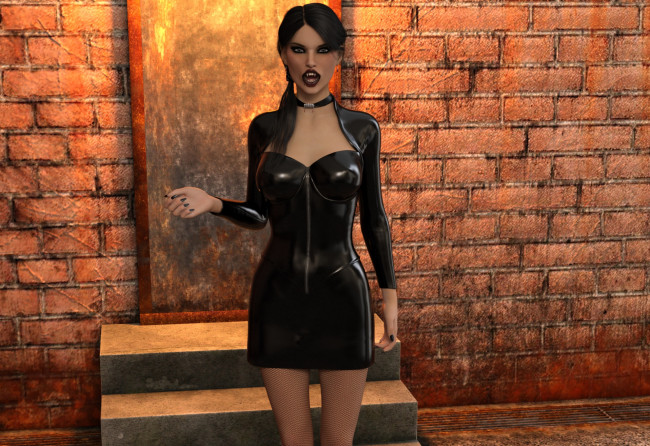 Обои картинки фото 3д графика, существа , creatures, фон, взгляд, девушка, вампир