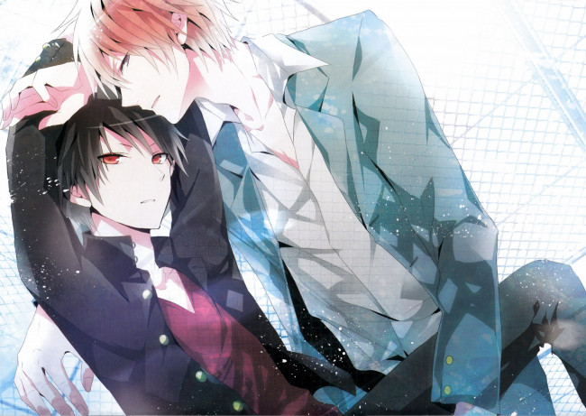 Обои картинки фото аниме, durarara, шизуо, изая, арт, парни