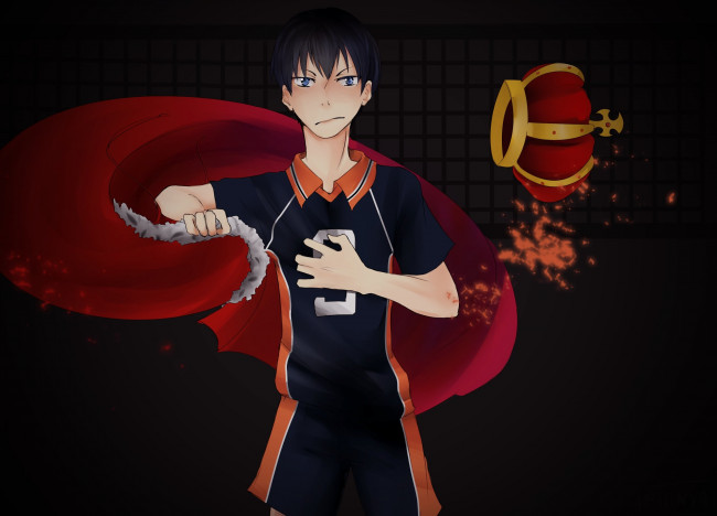 Обои картинки фото аниме, haikyuu, арт, волейбол, парень