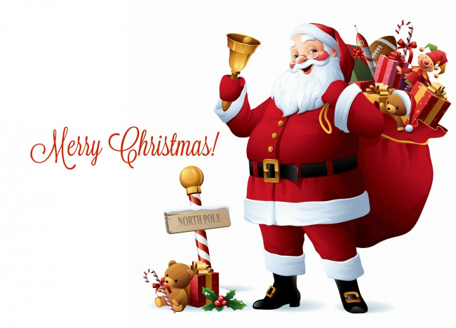 Обои картинки фото праздничные, векторная графика , новый год, подарки, санта, клаус