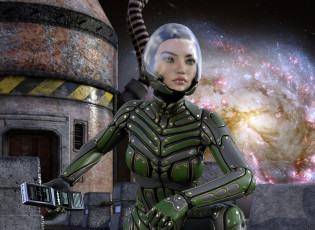 Картинка 3д+графика фантазия+ fantasy взгляд девушка фон