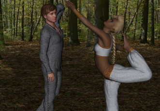 Картинка 3д+графика люди+ people девушка парень фон взгляд