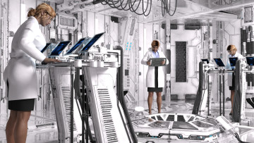 обоя 3д графика, фантазия , fantasy, фон, взгляд, девушки