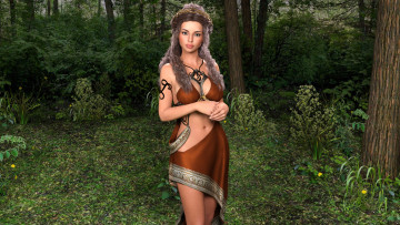 Картинка 3д+графика люди+ people девушка взгляд фон