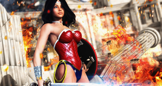 Обои картинки фото 3д графика, фантазия , fantasy, девушка, взгляд, фон