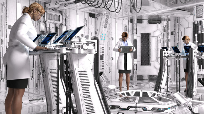 Обои картинки фото 3д графика, фантазия , fantasy, фон, взгляд, девушки