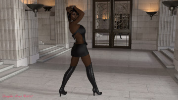 обоя 3д графика, люди , people, взгляд, девушка, фон