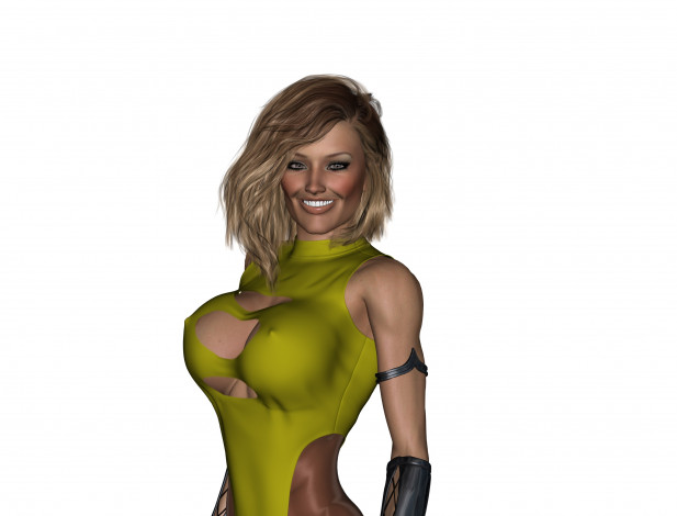 Обои картинки фото 3д графика, люди , people, взгляд, фон, девушка