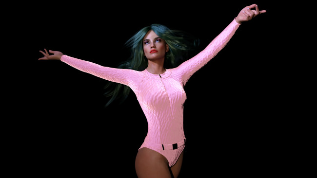 Обои картинки фото 3д графика, люди , people, фон, взгляд, девушка