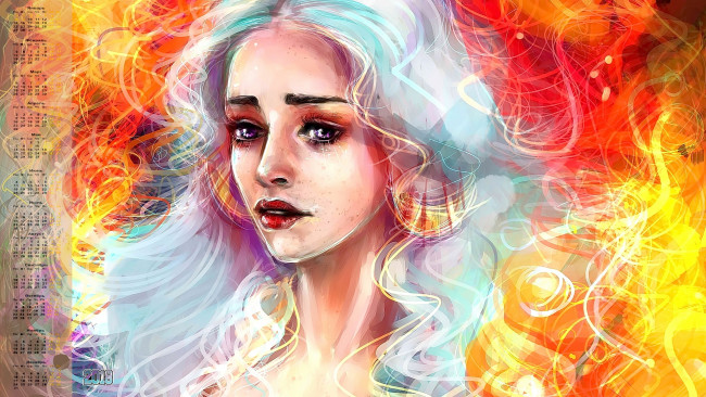 Обои картинки фото календари, кино,  мультфильмы, лицо, взгляд, 2018, девушка