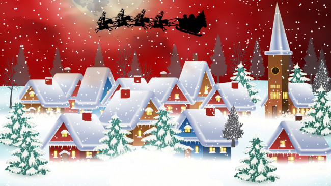 Обои картинки фото праздничные, векторная графика , новый год, затмение, свет, луна