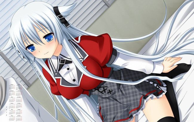 Обои картинки фото календари, аниме, 2018, взгляд, девушка