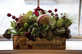 Картинка праздничные украшения листья шишки