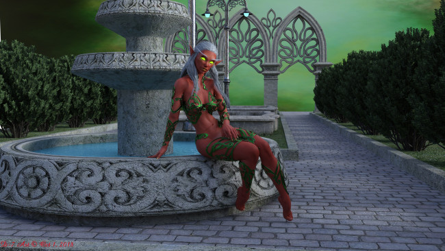 Обои картинки фото 3д графика, эльфы , elves, взгляд, фон, эльфийка