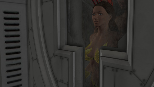 Обои картинки фото 3д графика, фантазия , fantasy, фон, взгляд, девушка