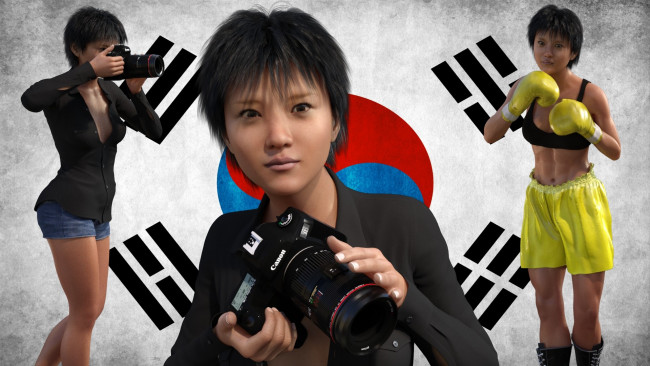 Обои картинки фото 3д графика, спорт , sport, фон, взгляд, девушка