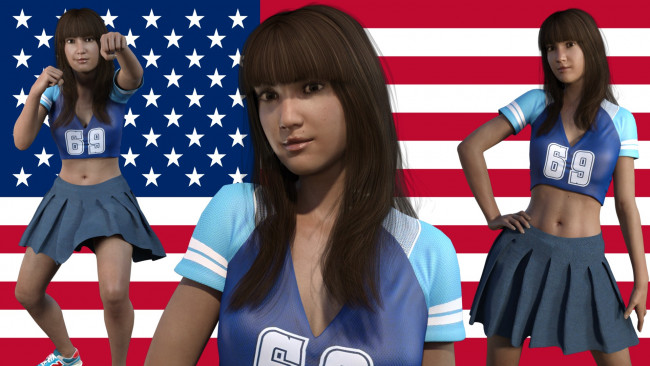 Обои картинки фото 3д графика, спорт , sport, фон, взгляд, девушка