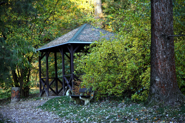 Обои картинки фото природа, парк, беседка