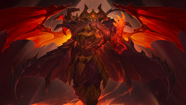 Обои картинки фото видео игры, league of legends, крылья, униформа, взгляд, фон, мужчина