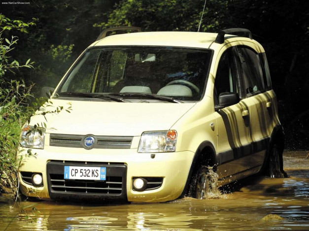Обои картинки фото fiat, panda, 4x4, 2004, автомобили