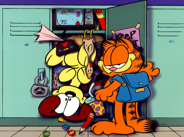 Обои картинки фото garfield, мультфильмы