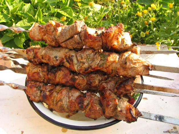 Обои картинки фото шашлык, еда, барбекю
