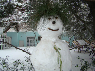 Картинка праздничные снеговики