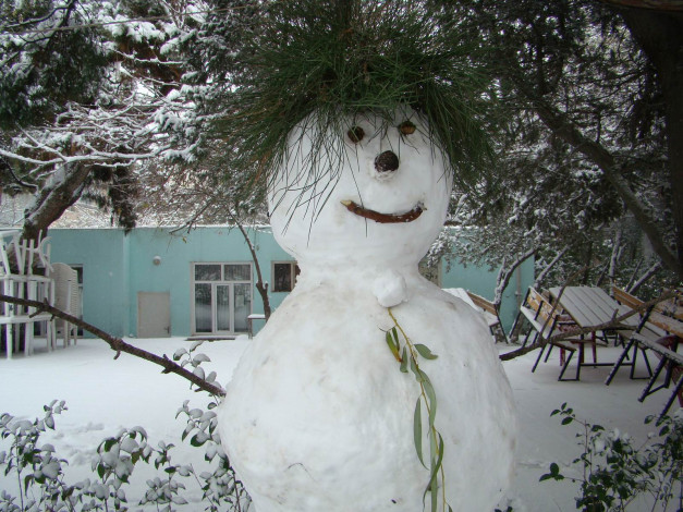 Обои картинки фото праздничные, снеговики