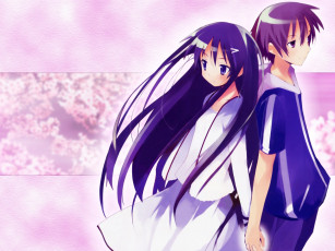 Картинка аниме hanbun no tsuki ga noboru sora