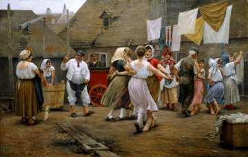 Картинка йозеф эндельгардт танец венских прачек рисованные josef engelhart танец женщины белье