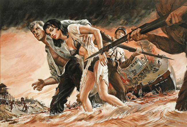 Обои картинки фото samson, pollen, рисованные, солдаты, пленные, крушение, корабль