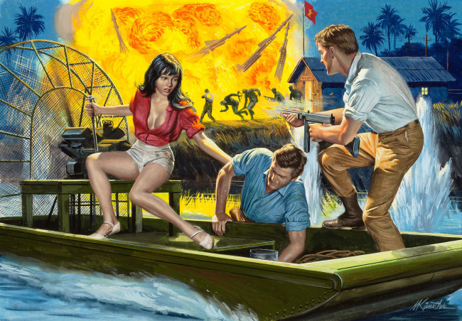 Обои картинки фото рисованные, люди, взрыв