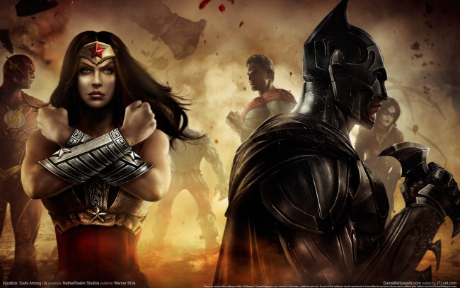Обои картинки фото injustice, gods, among, us, видео, игры, batman, wonder, woman