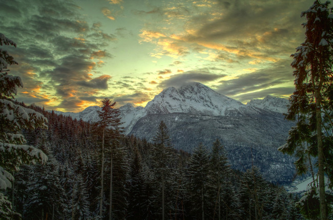 Обои картинки фото southern, bavaria, germany, природа, горы, небо, облака