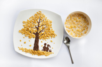 Картинка еда разное овсяные хлопья фуд-дизайн креатив шоколадная паста картина