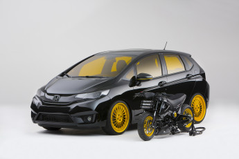 Картинка 2014+honda+fit+ mad+industries автомобили honda черный fit металлик мопед