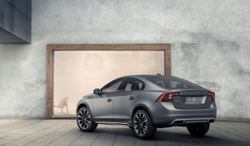 обоя автомобили, volvo, s60, cross, country, 2015г, серый