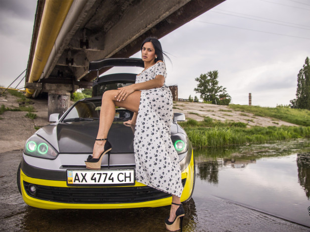 Обои картинки фото автомобили, -авто с девушками, hyundai