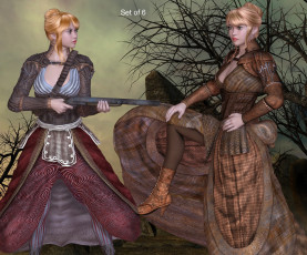 Картинка 3д+графика люди+ people девушки оружие взгляд фон