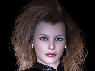 Картинка 3д+графика портрет+ portraits фон взгляд девушка