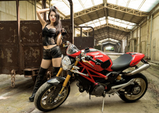 Картинка мотоциклы мото+с+девушкой девица байк