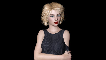 Картинка 3д+графика люди+ people блондинка фон взгляд девушка