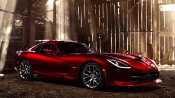 Картинка автомобили dodge gts viper лучи сарай додж красный