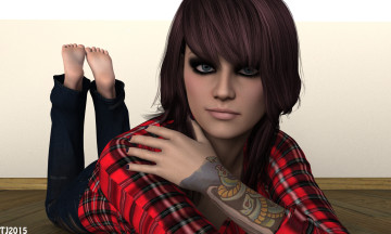 Картинка 3д+графика люди+ people фон взгляд девушка