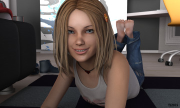 Картинка 3д+графика люди+ people фон взгляд девушка