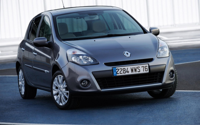 Обои картинки фото автомобили, renault, рено, clio, серебристый