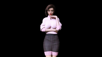 Картинка 3д+графика люди+ people фон взгляд девушка