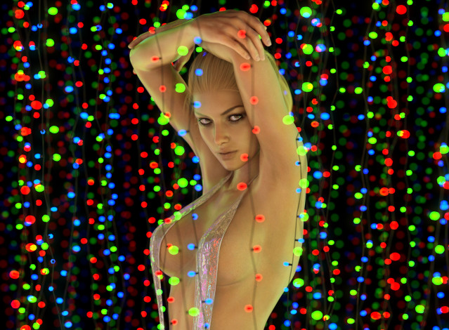 Обои картинки фото 3д графика, люди , people, фон, взгляд, девушка